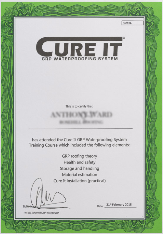 Cure It certificate